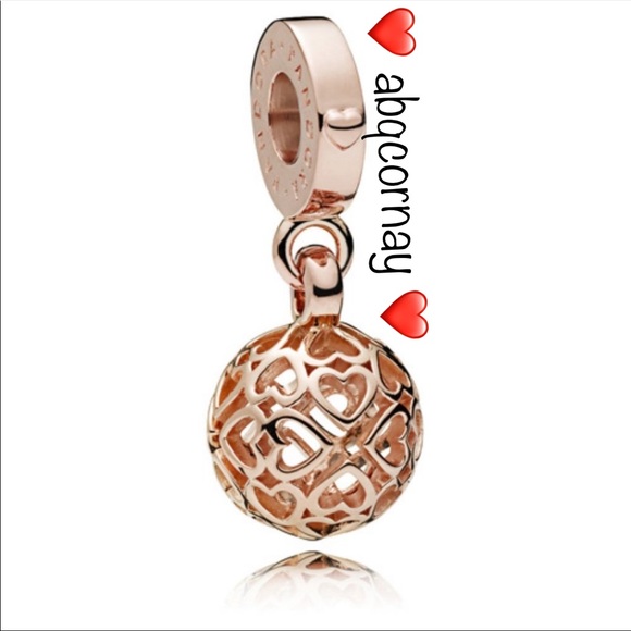 EUC Pandora 787255 Pandora Rose Harmonious Hearts Dangle Charm - Picture 1 of 8